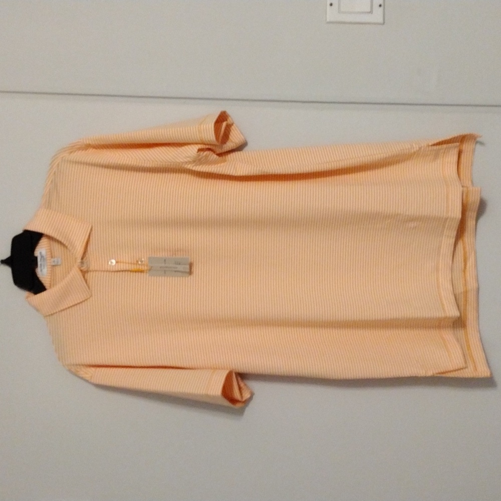 Peter Millar Orange Striped Polo Shirt